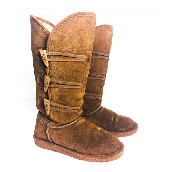 BearPaw Shoes - BearPaw Tan Tall Suede Faux Fur Boot 6